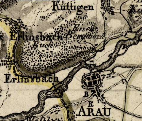 © Aargauisches Geographisches Informationssystem (AGIS) Kanton Aargau, Kantonskarten von J. Scheurmann 1803-65